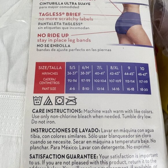 Hanes Women's Briefs 22 Pair Size 8 XL White Cotton Tagless - Picture 4 of 7